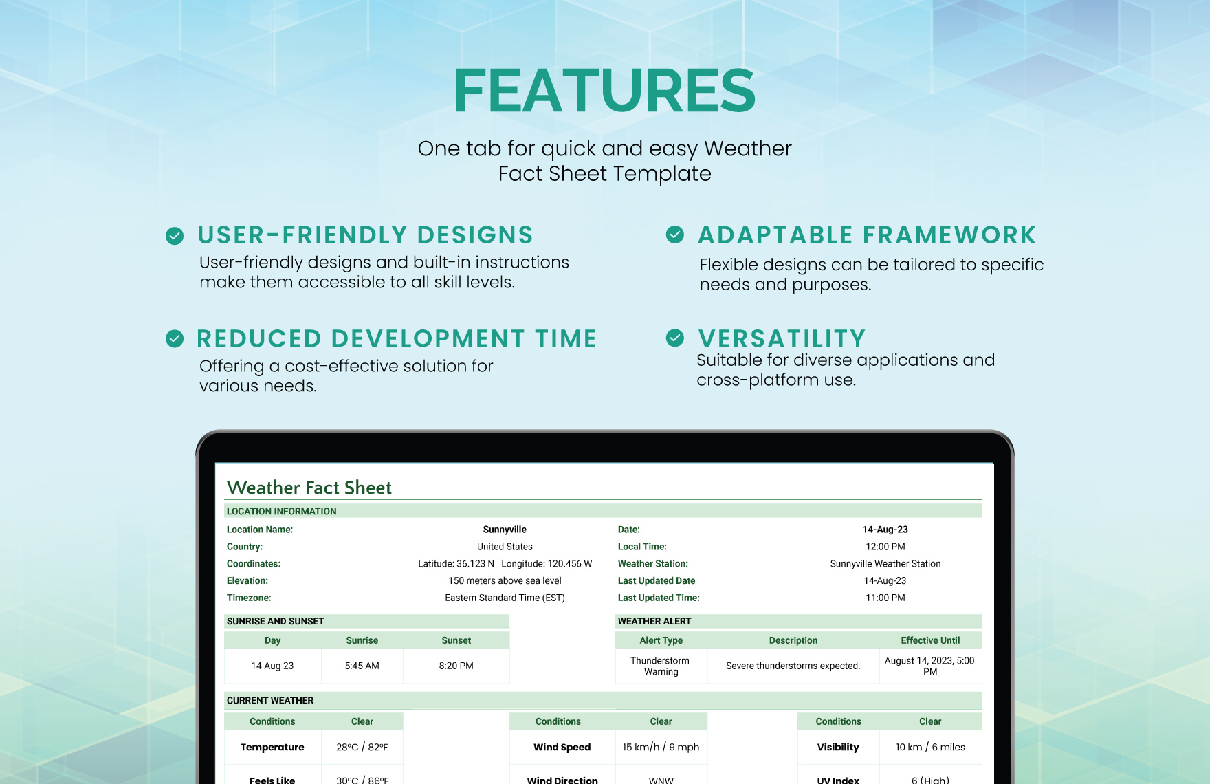 Weather Fact Sheet Template