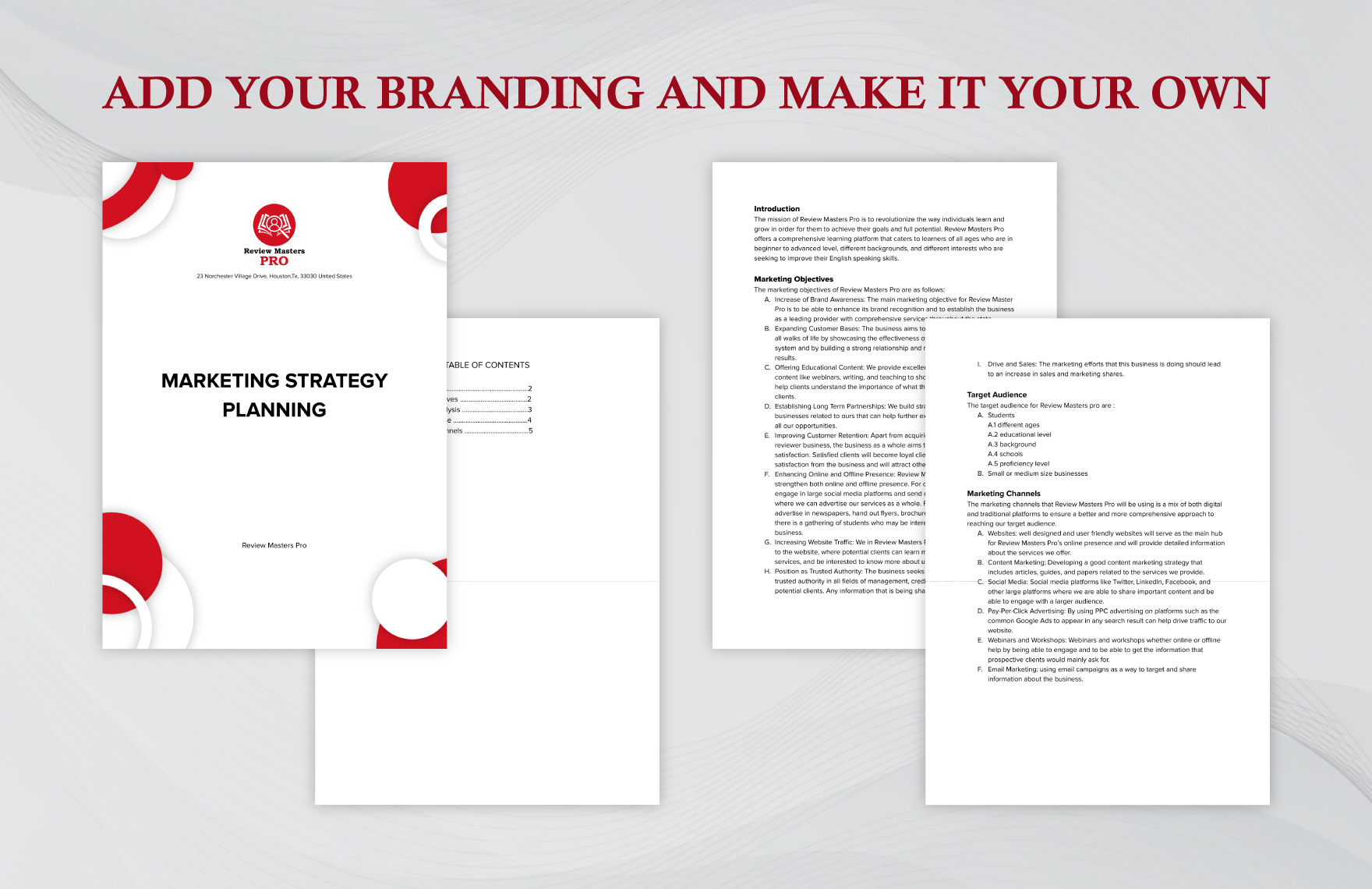 Marketing Strategy Planning Template