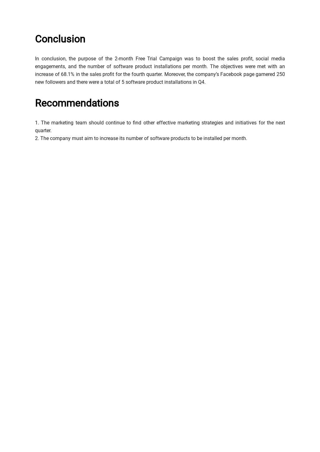 Business Report Template Google Docs, Word