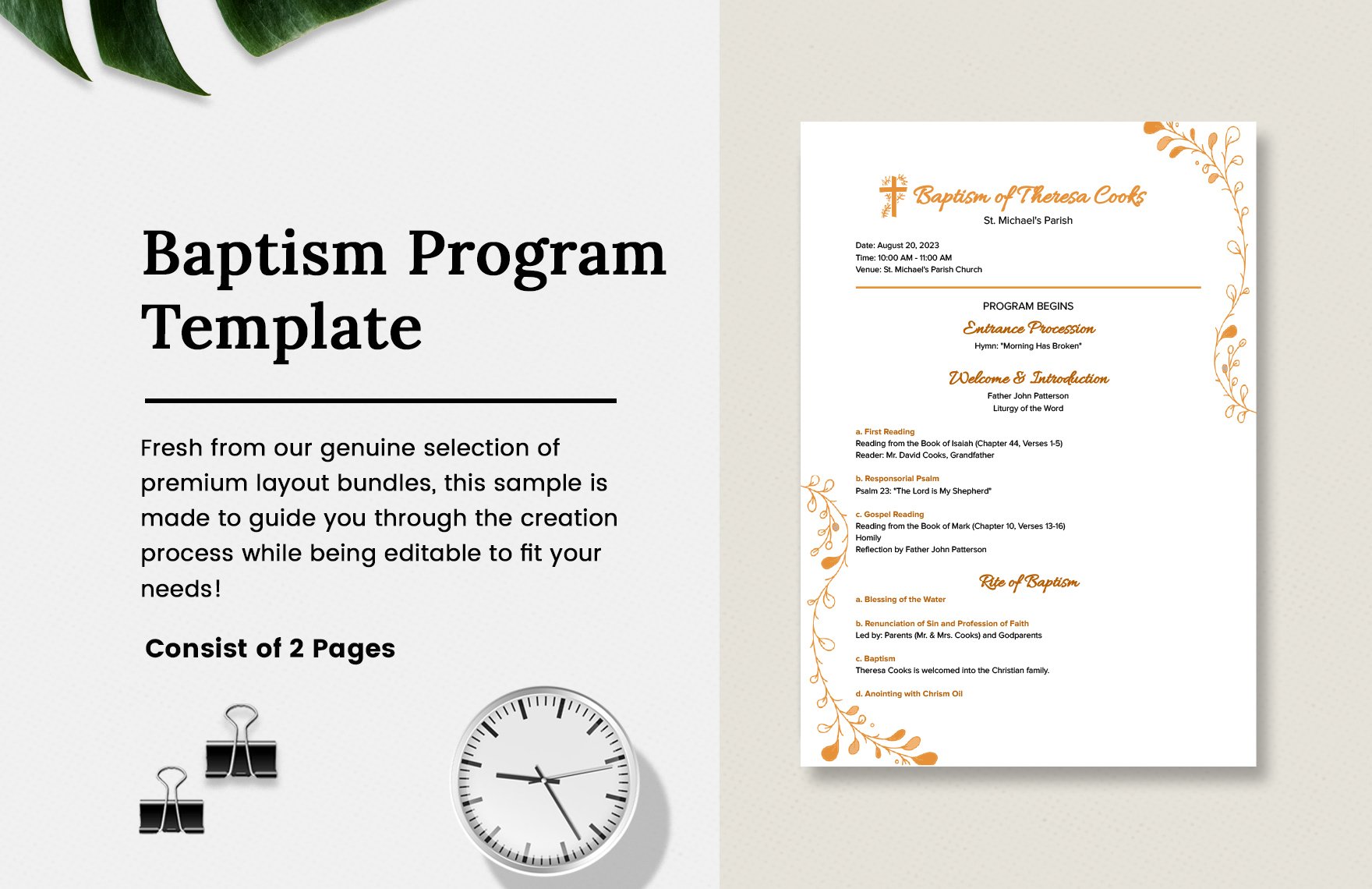 Baptism Program Template