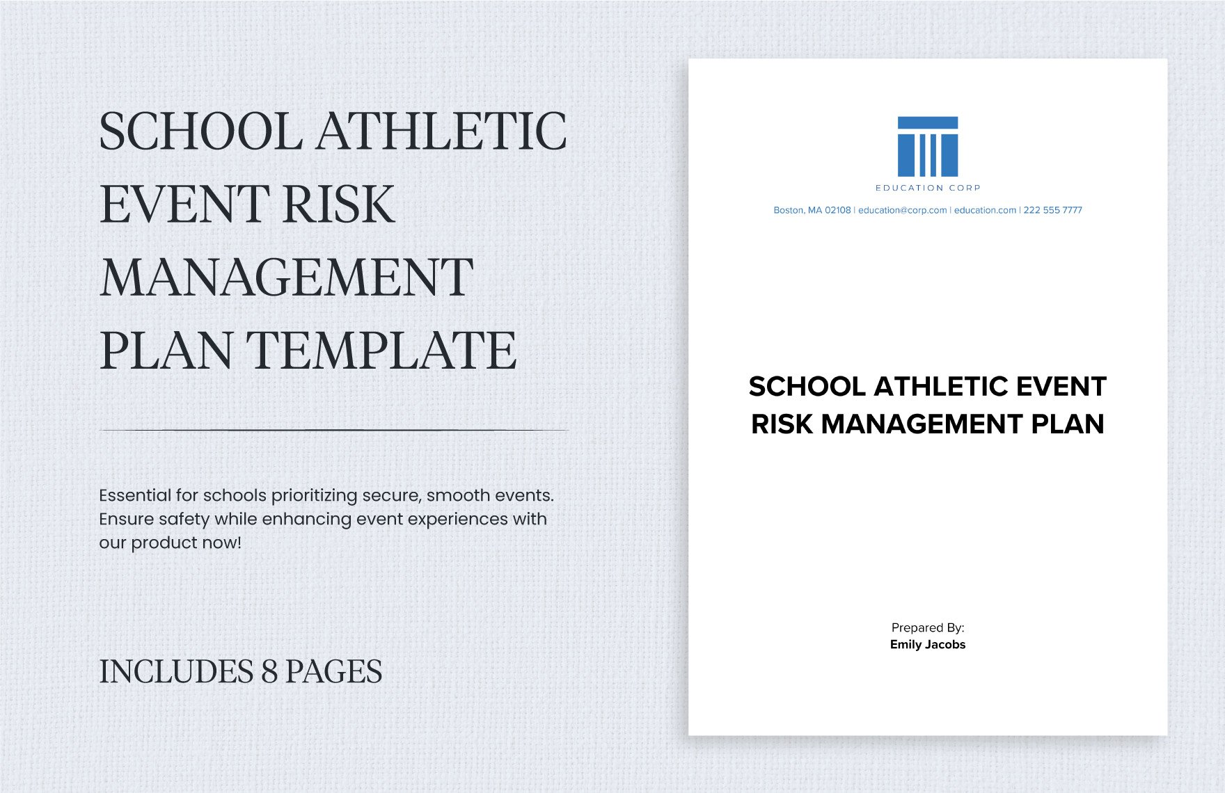 School Athletic Event Risk Management Plan Template in Word, Google Docs, PDF