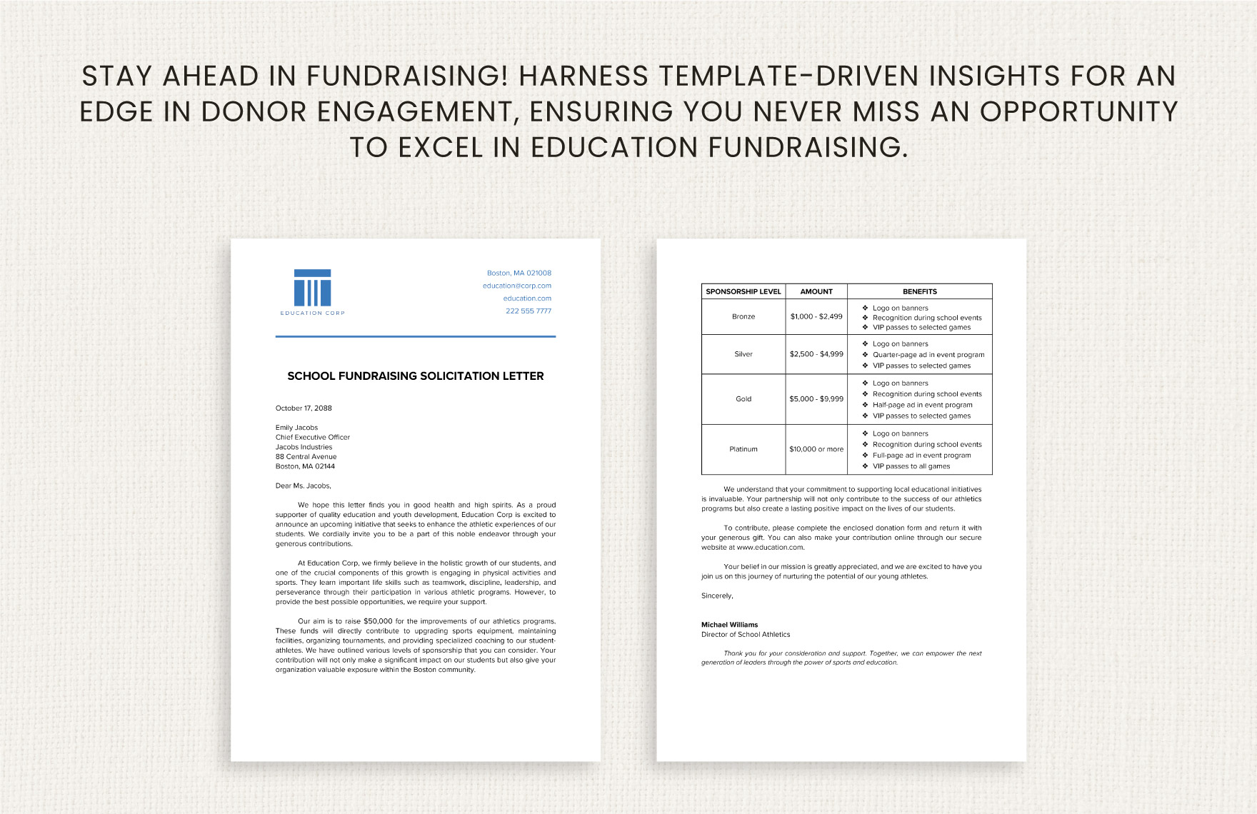 School Fundraising Solicitation Letter Template