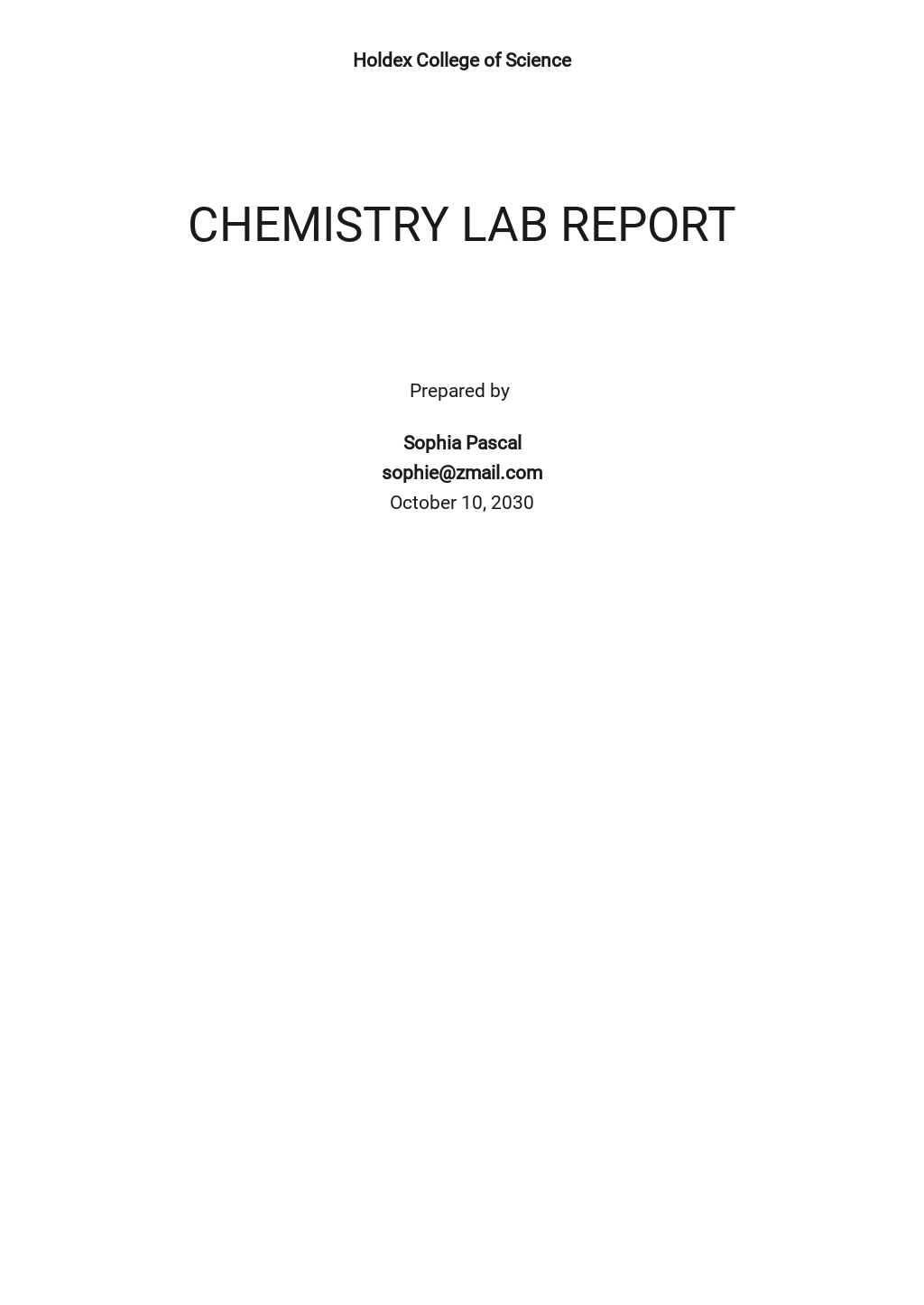 Chemistry Lab Report Template - Google Docs, Word  Template.net