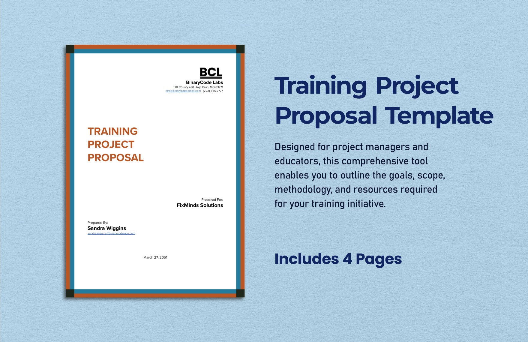 Training Project Proposal Template