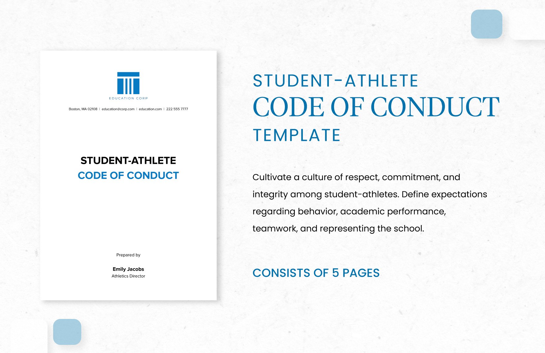 Student-Athlete Code of Conduct Template