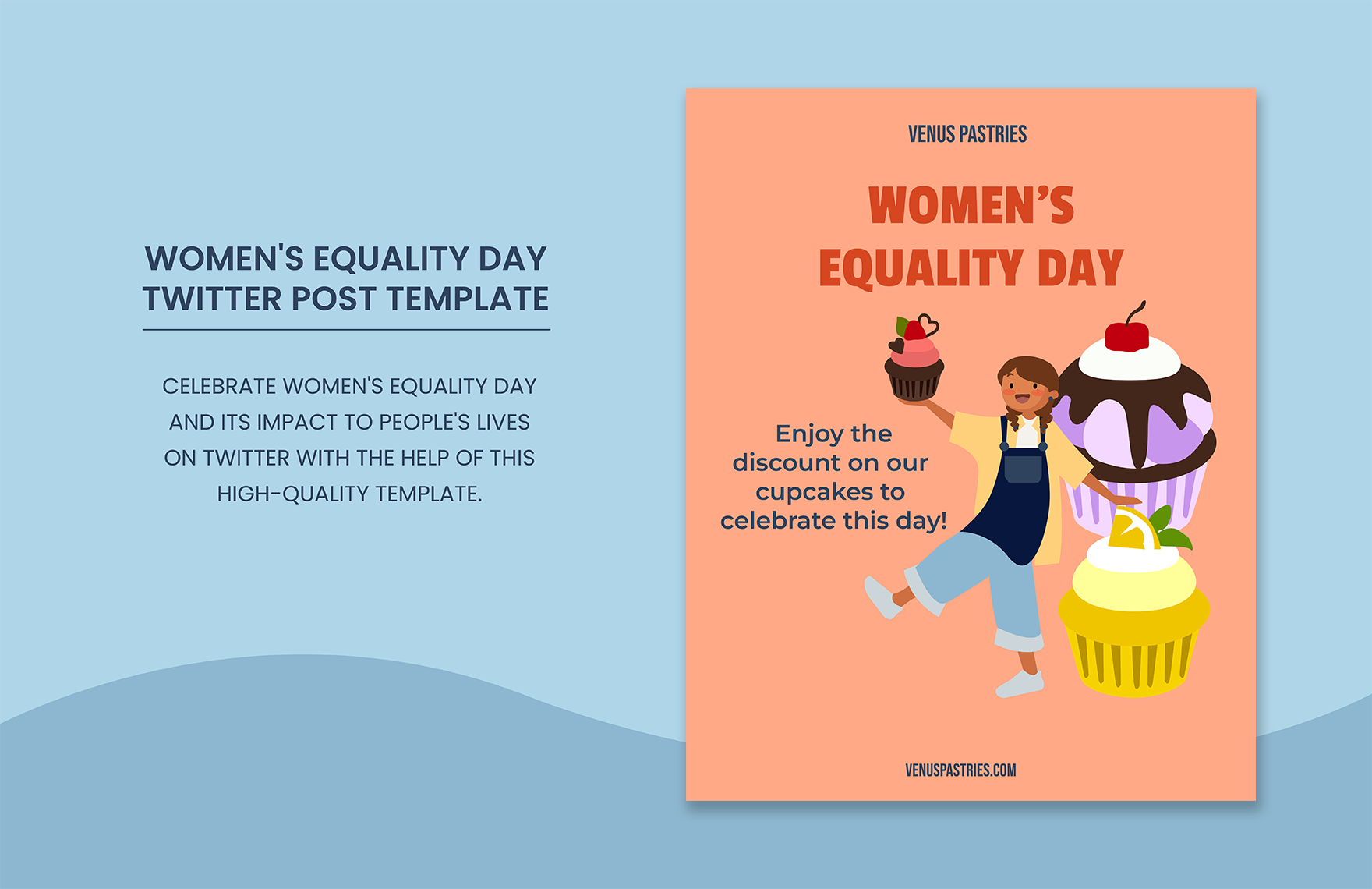 Free Women's Equality Day Twitter Post Template in PDF, Illustrator, SVG, PNG