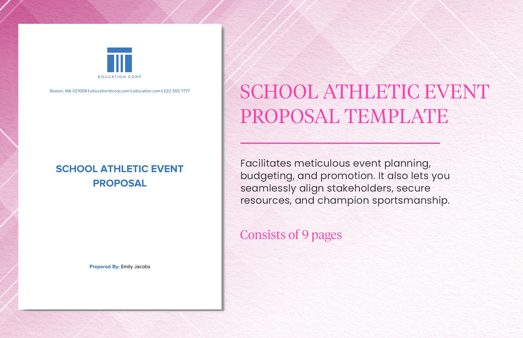 School Athletic Event Proposal Template