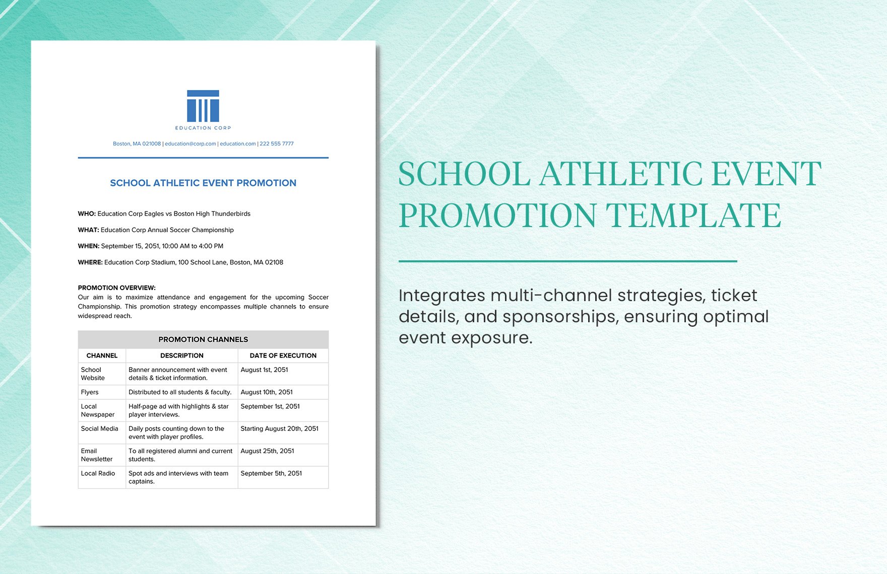 School Athletic Event Promotion Template