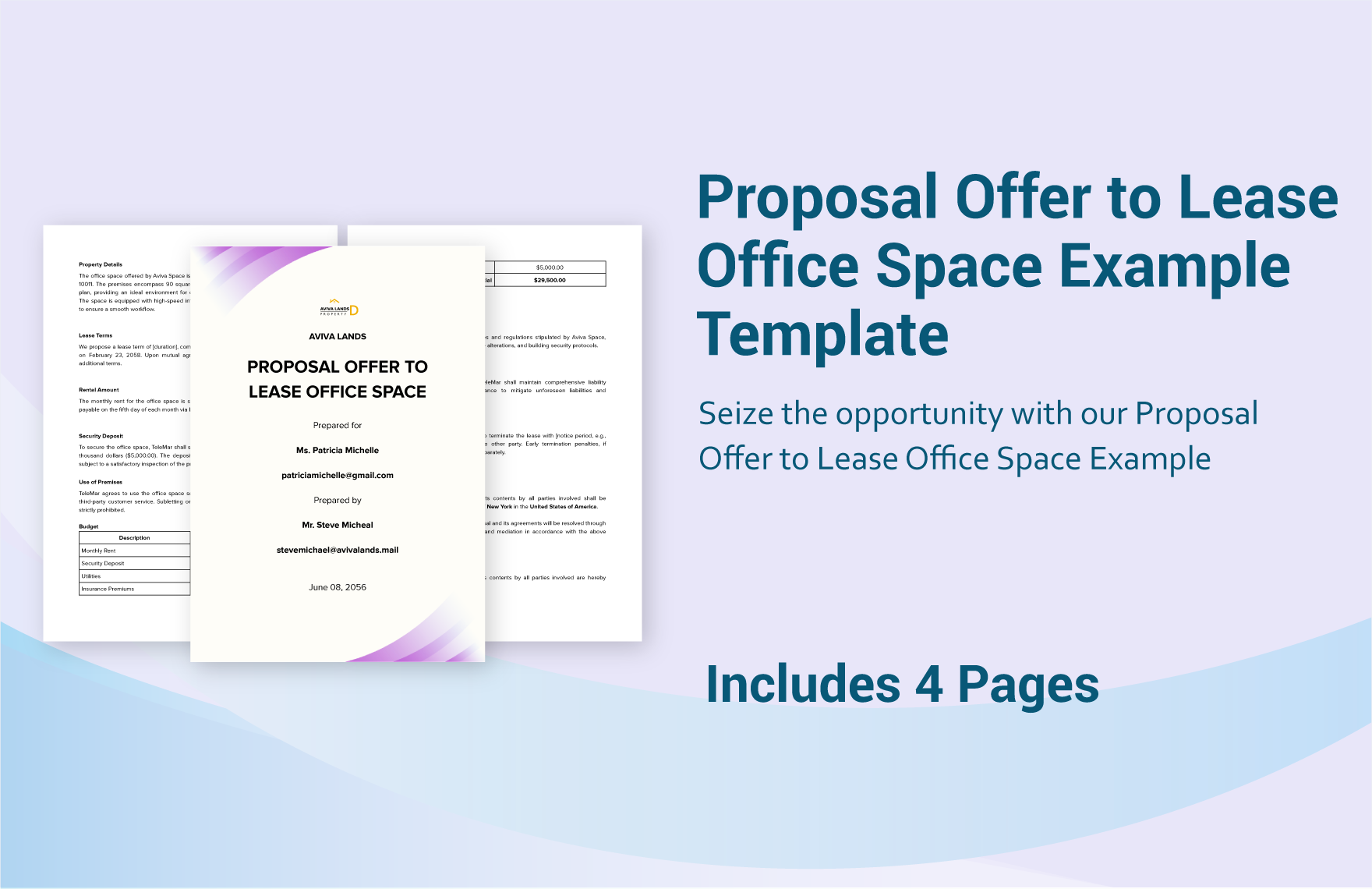 Proposal Offer to Lease Office Space Example Template