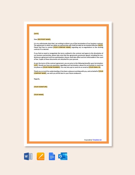 FREE Contract Termination Letter Template Word (DOC) Google Docs
