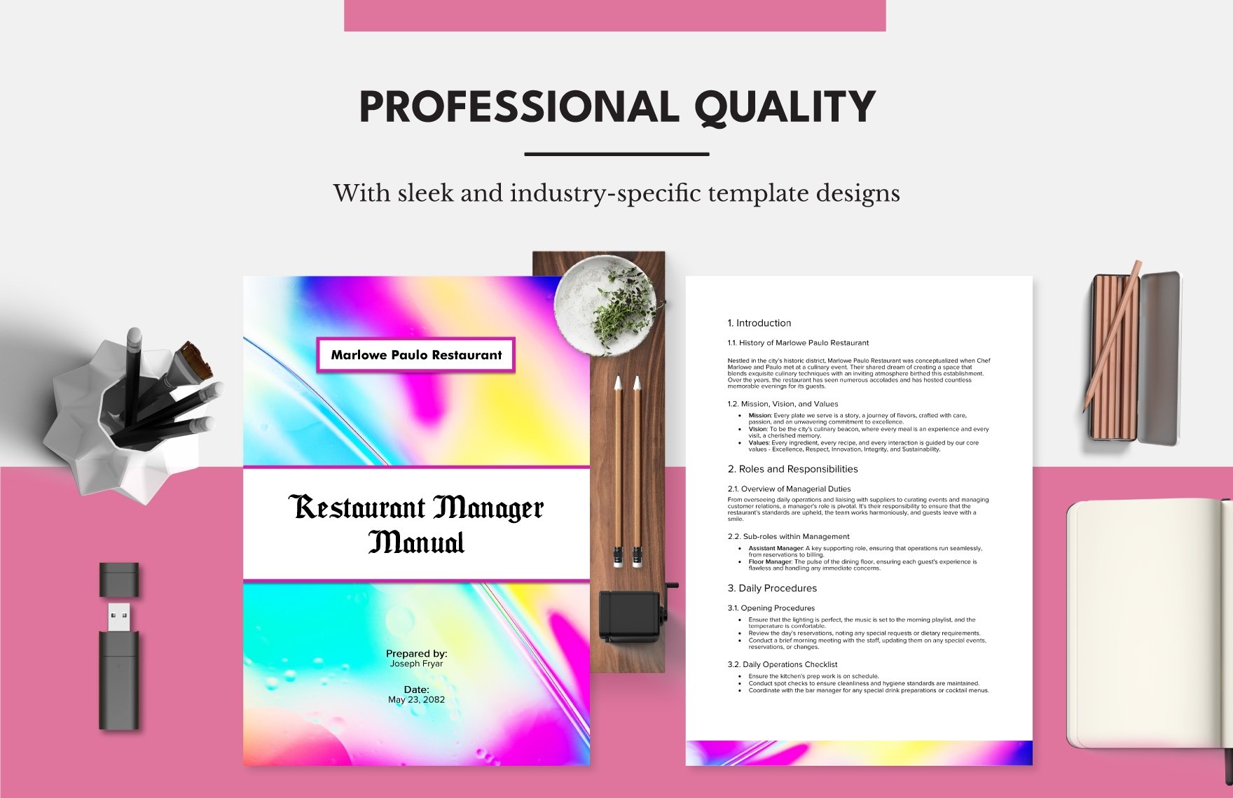 Restaurant Manager Manual Template