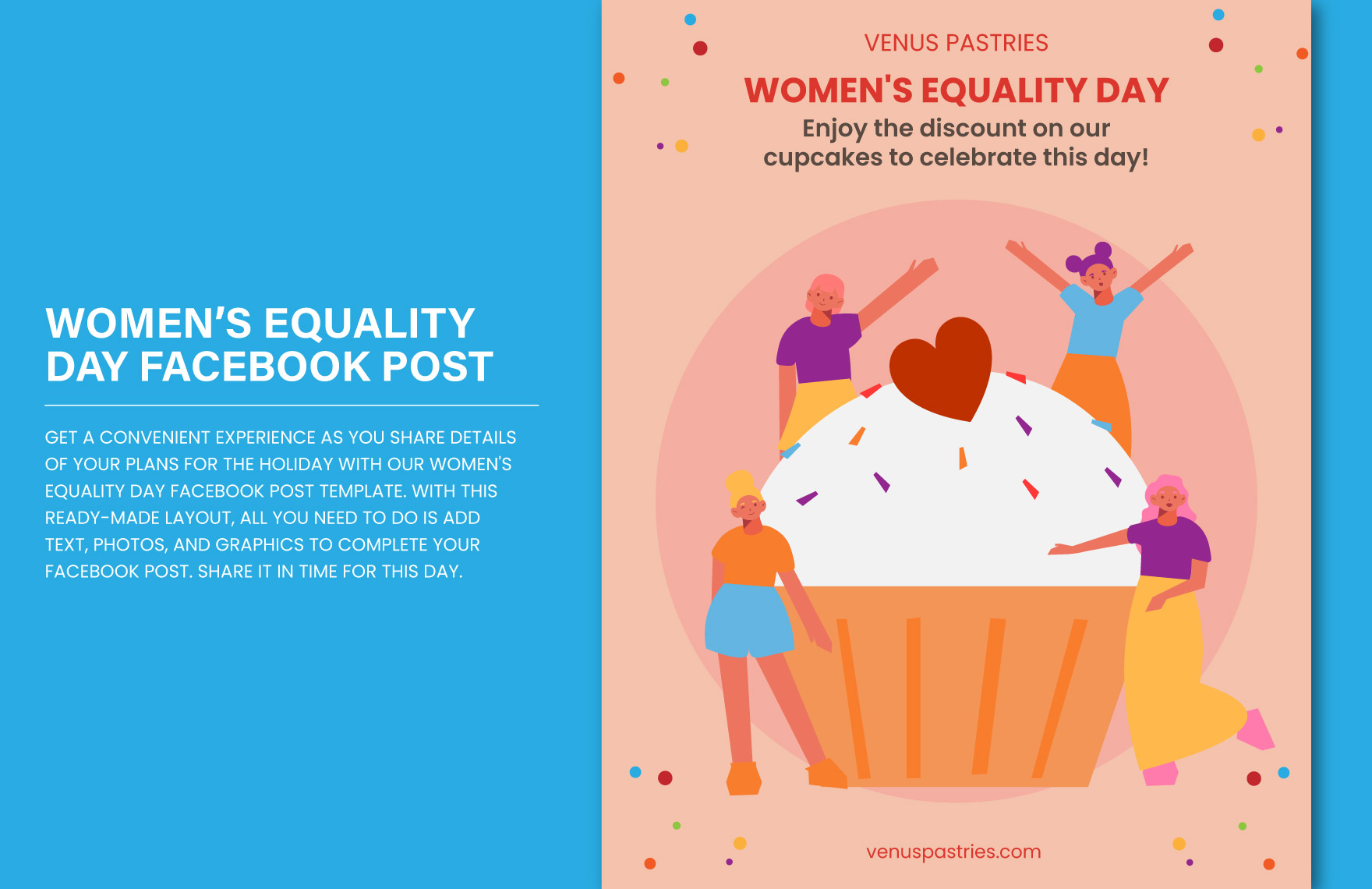 Free Womens Equality Day Facebook Post Template in PDF, Illustrator, SVG, JPG