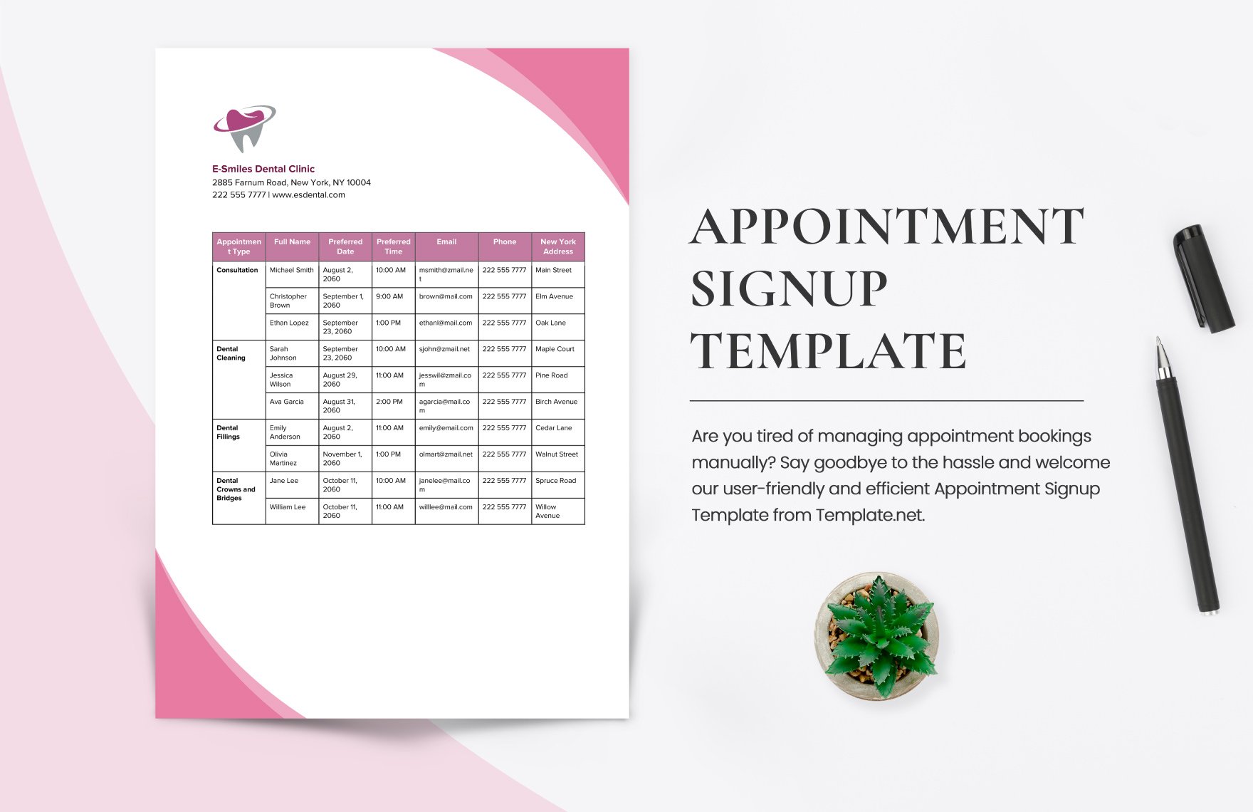 Appointment Signup Template