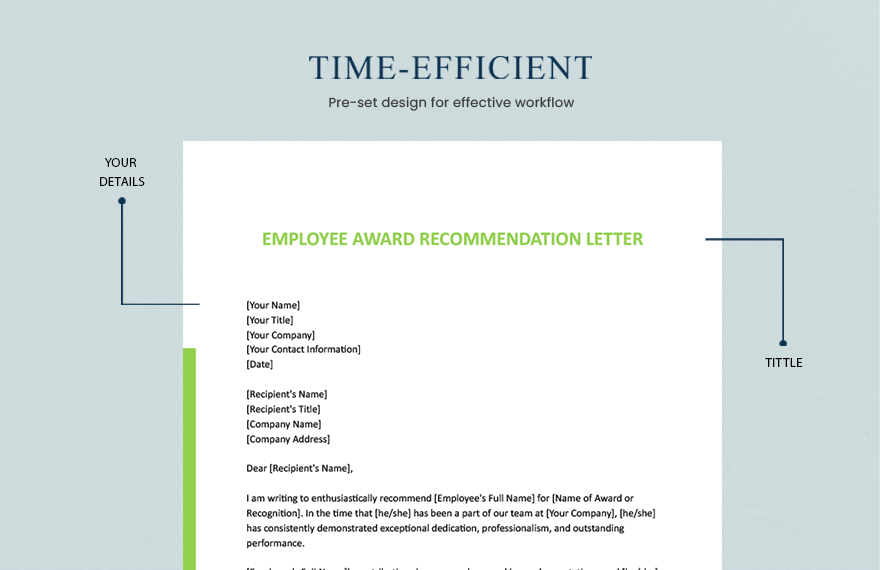 Employee Award Recommendation Letter