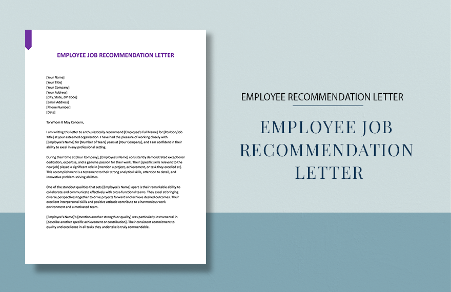 Employee Job Recommendation Letter in Word, Google Docs, Apple Pages