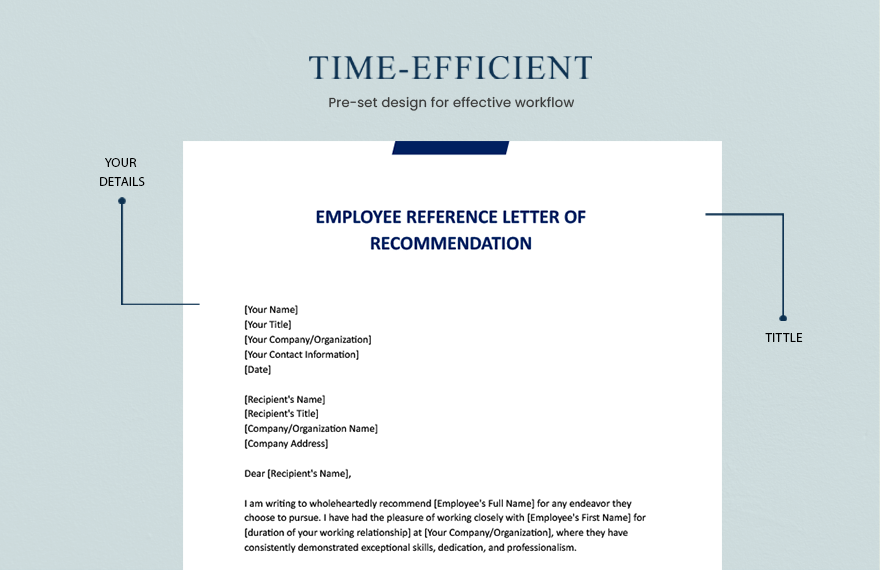 Employee Reference Letter Of Recommendation