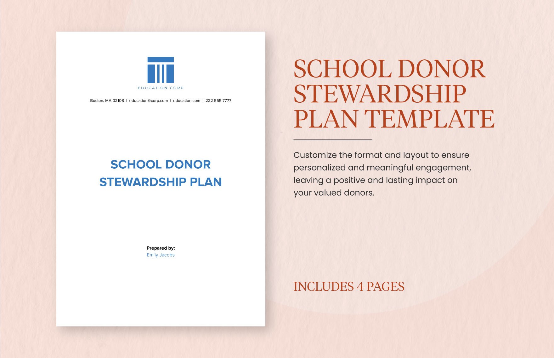 School Donor Stewardship Plan Template