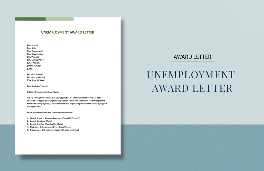 Unemployment Award Letter in Word, Google Docs, Apple Pages