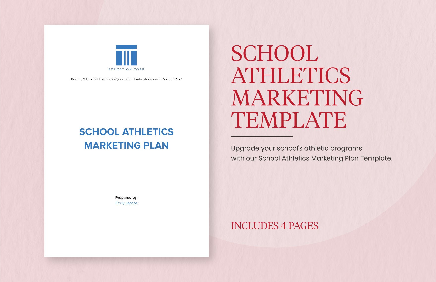 School Athletics Marketing Plan Template