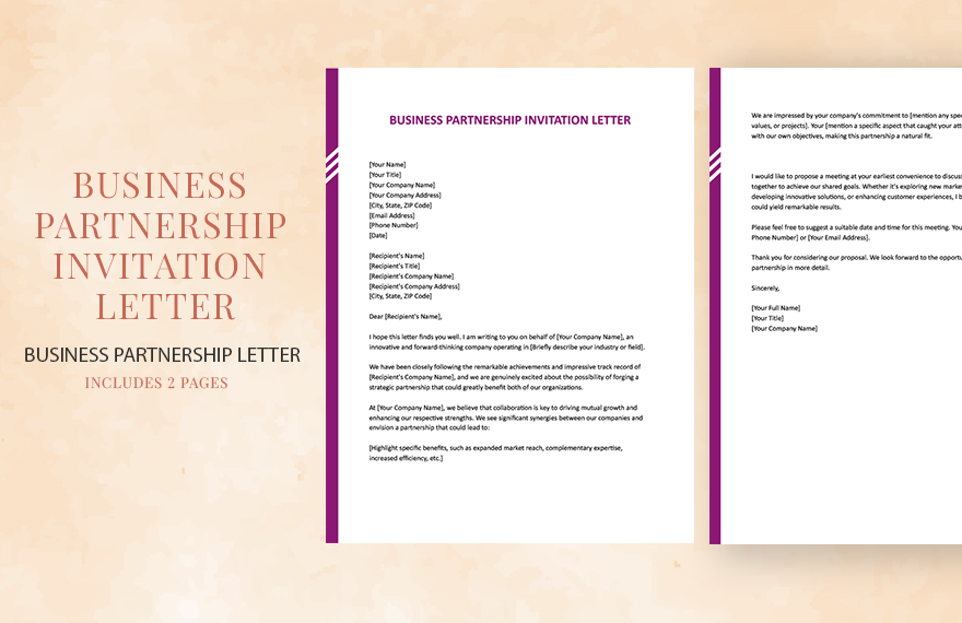 Business Partnership Invitation Letter