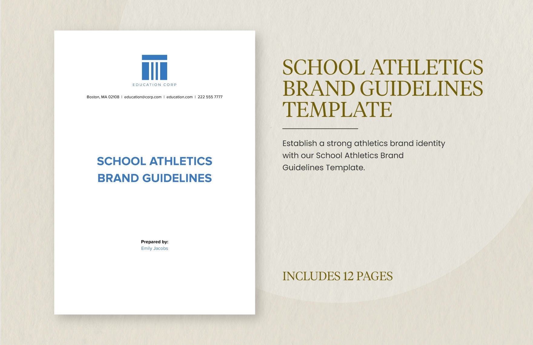 School Athletics Brand Guidelines Template