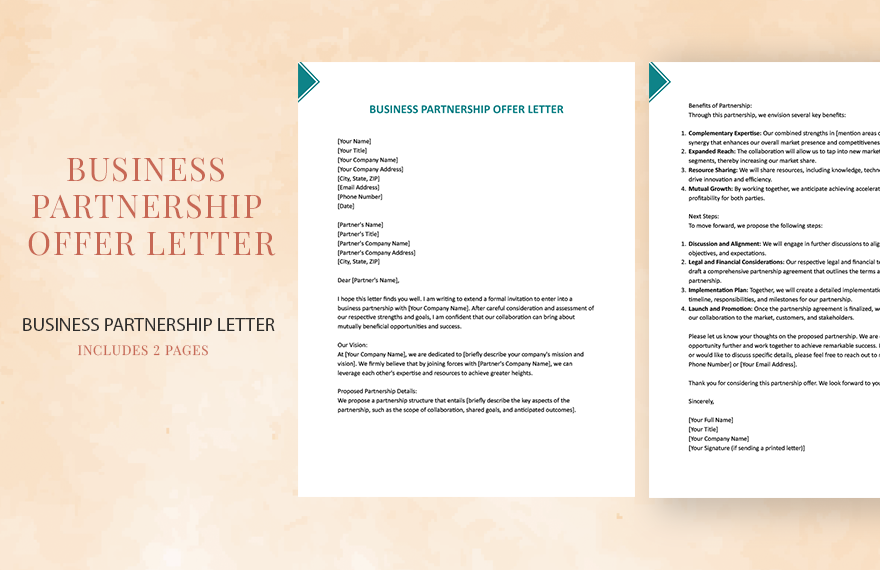Free Business Partnership Offer Letter