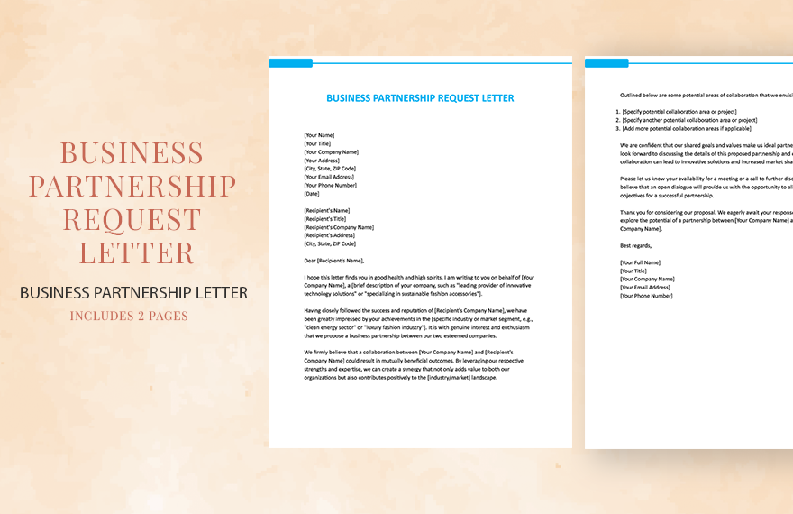 Free Business Partnership Request Letter