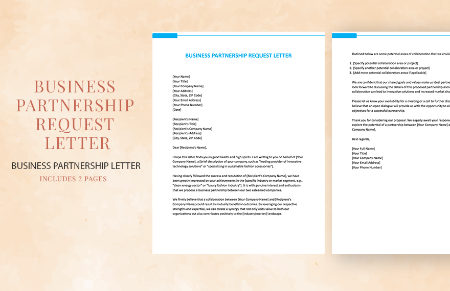 Business Partnership Request Letter in Word, Google Docs, Apple Pages