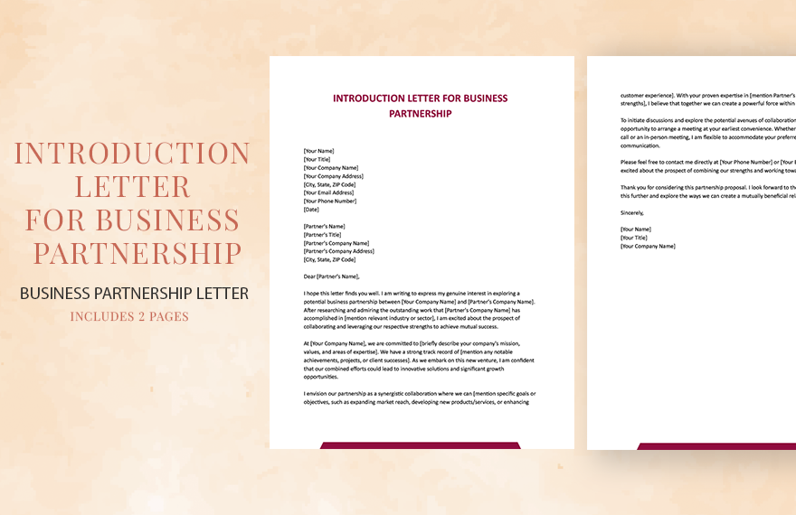 Free Introduction Letter For Business Partnership