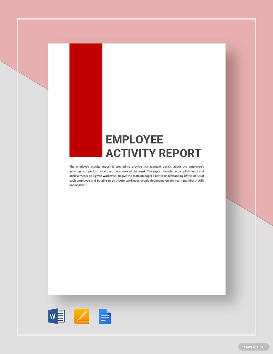 Employee Activity Report Template in Word, Google Docs, Apple Pages