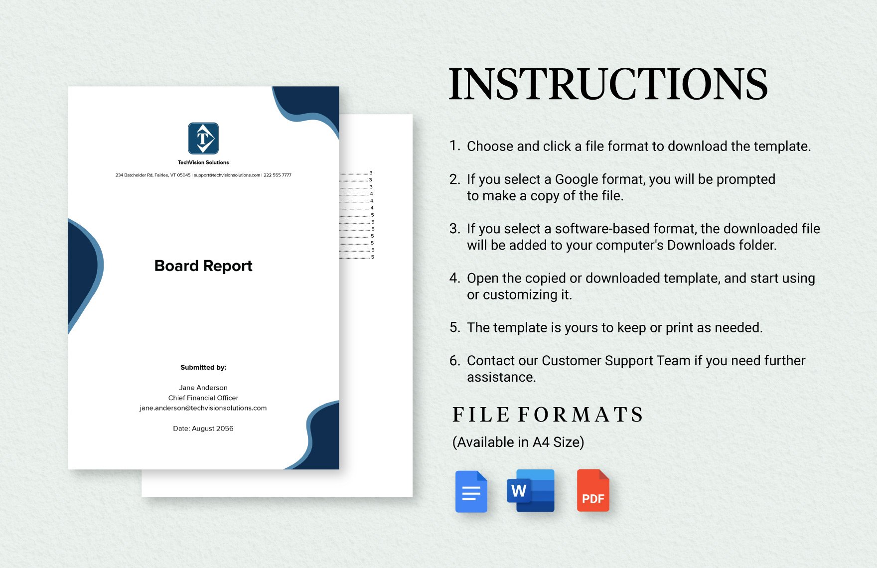 Board Report Sample Template