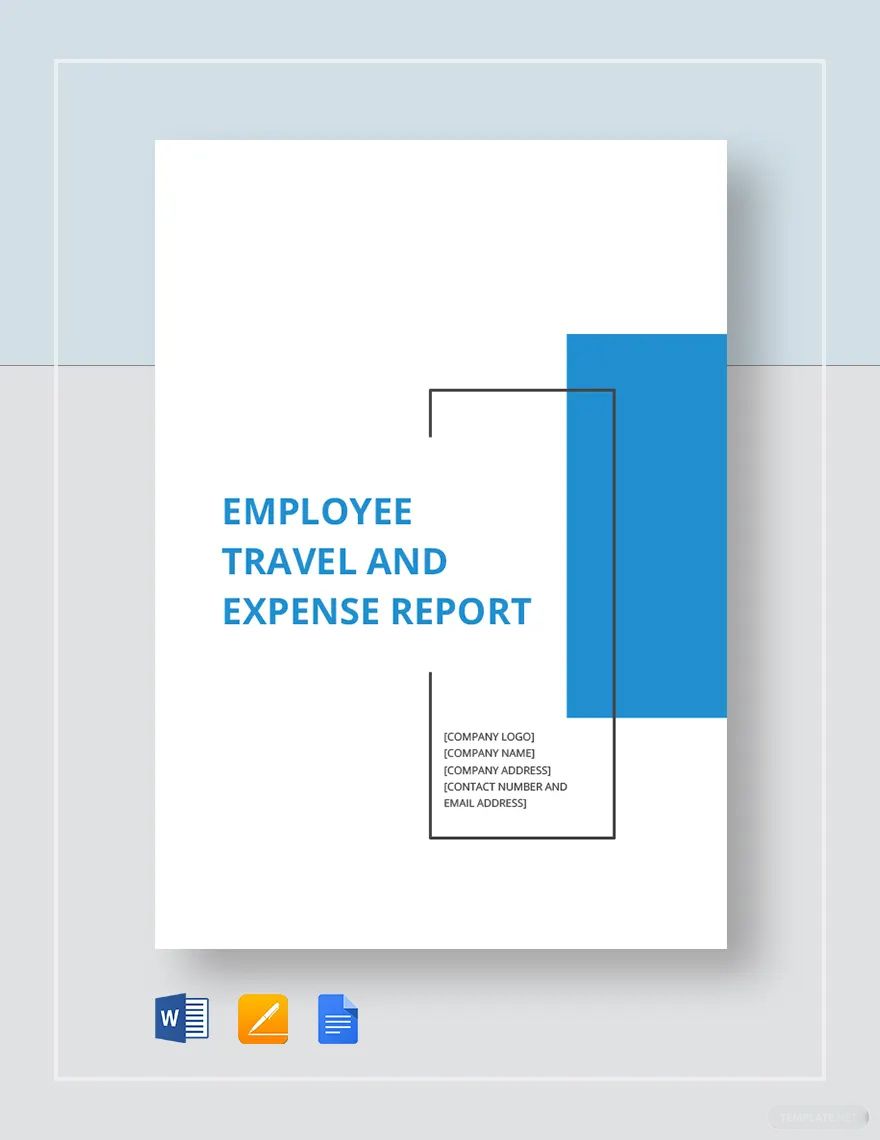 Editable Employee Expense Report Template in Word Pages Google Docs