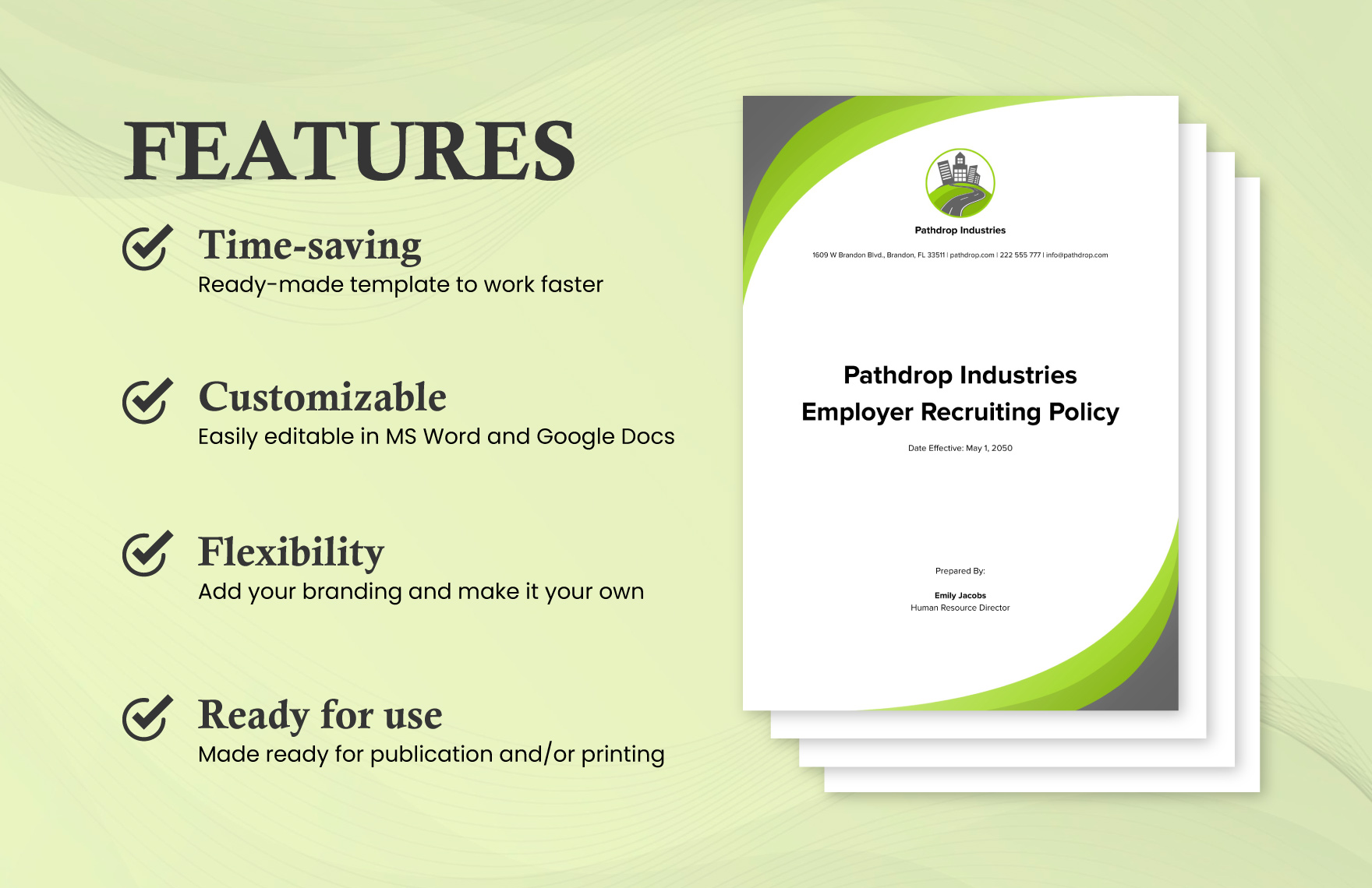 Basic Employer Recruiting Policy Template