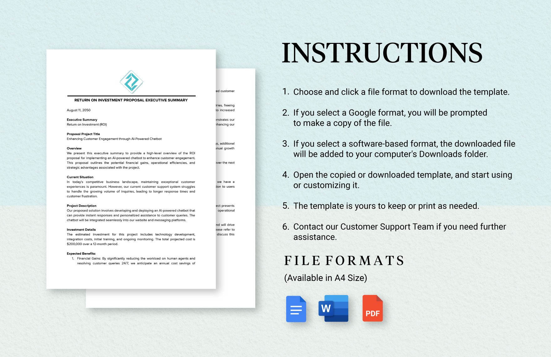 Return on Investment Proposal Executive Summary Template