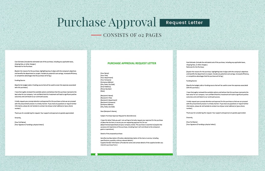 Purchase Approval Request Letter