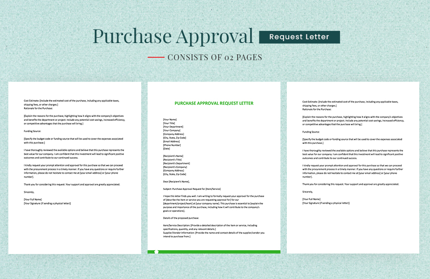 Free Purchase Approval Request Letter Template Edit Online Download 