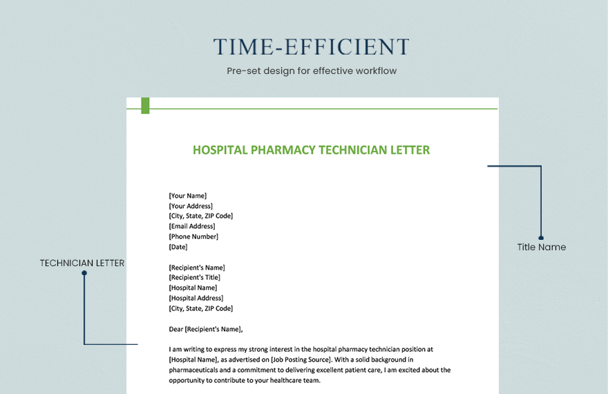 Hospital Pharmacy Technician Letter
