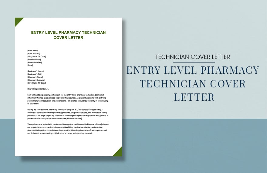 Entry Level Pharmacy Technician Cover Letter
