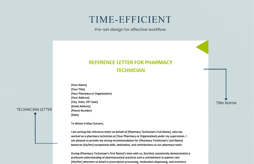 Reference Letter For Pharmacy Technician