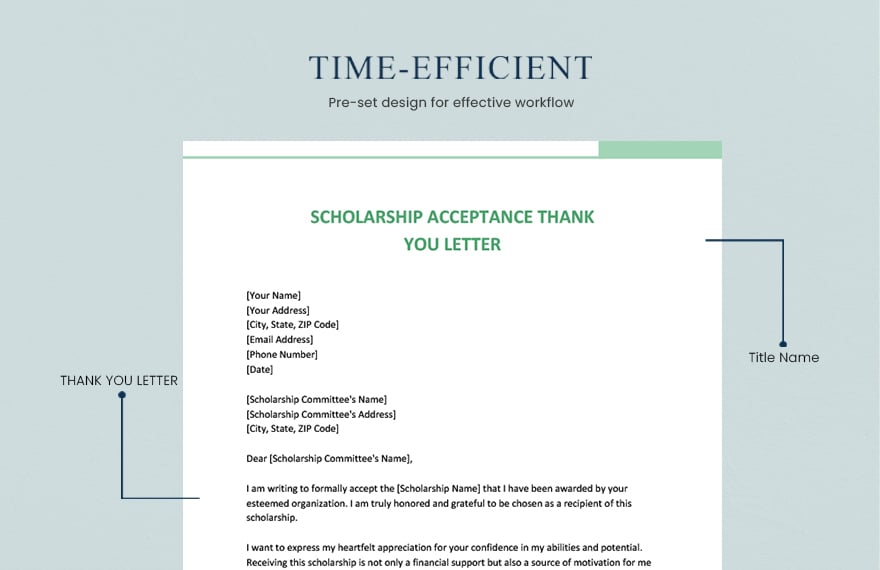Scholarship Acceptance Thank You Letter