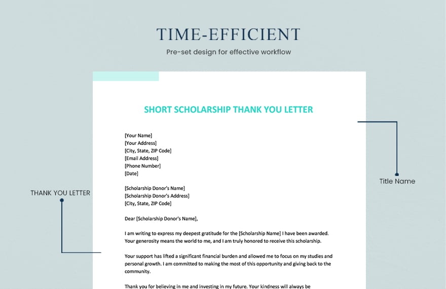 Short Scholarship Thank You Letter
