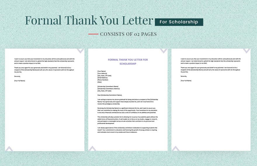 Formal Thank You Letter For Scholarship in Word, Google Docs, PDF, Apple Pages