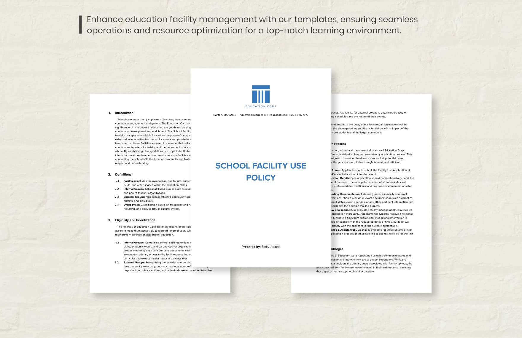 School Facility Use Policy Template
