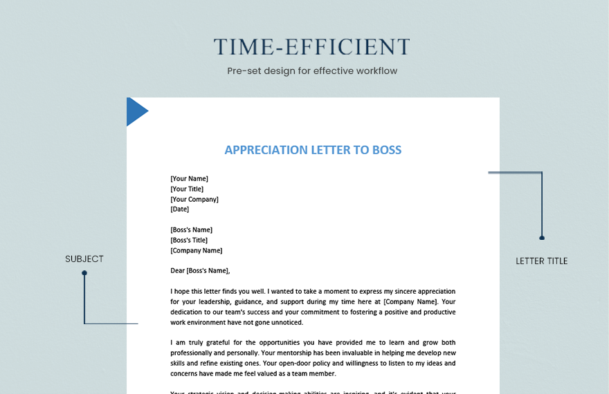 Appreciation Letter To Boss