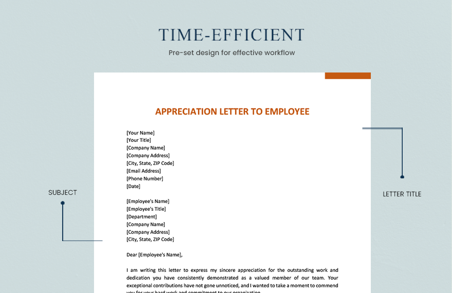 Appreciation Letter To Employee