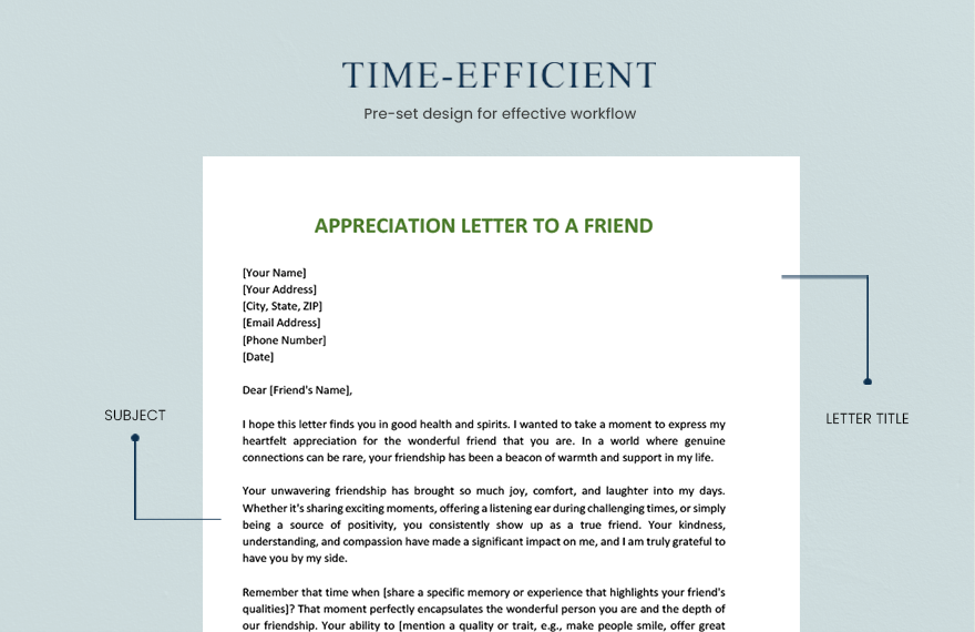 Appreciation Letter To A Friend