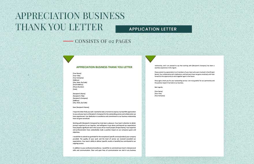 Appreciation Business Thank You Letter in Word, Google Docs, PDF, Apple Pages
