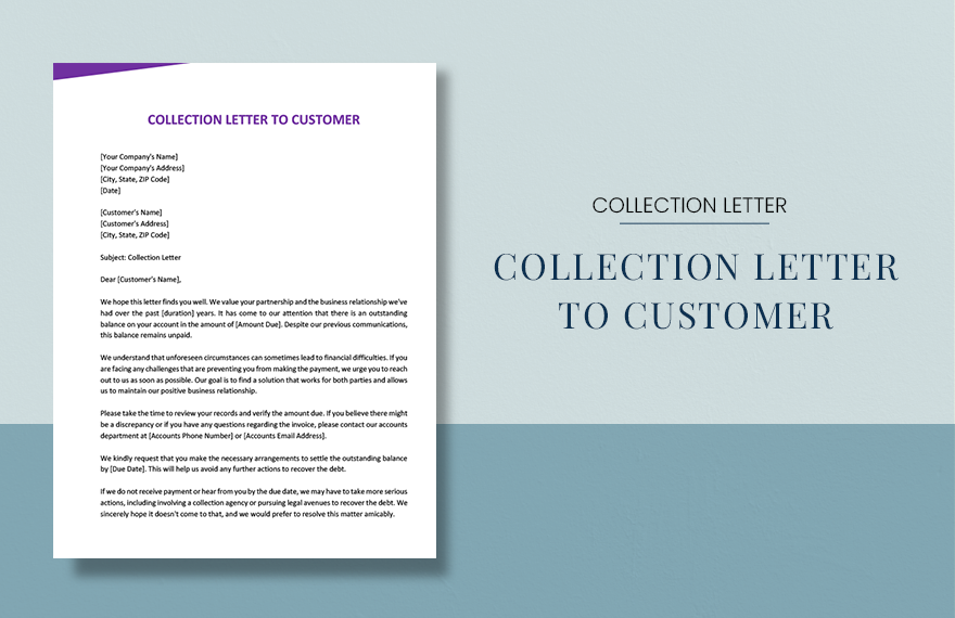 Collection Letter To Customer