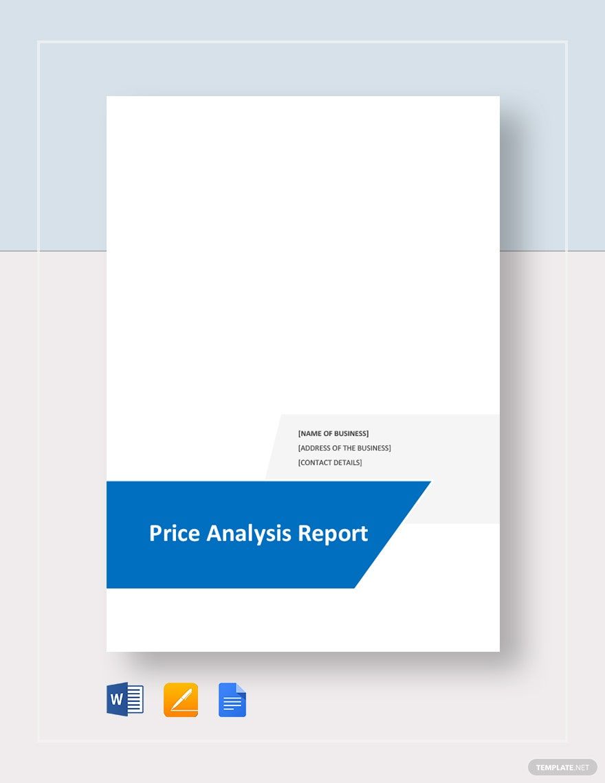 Price Analysis Report Template