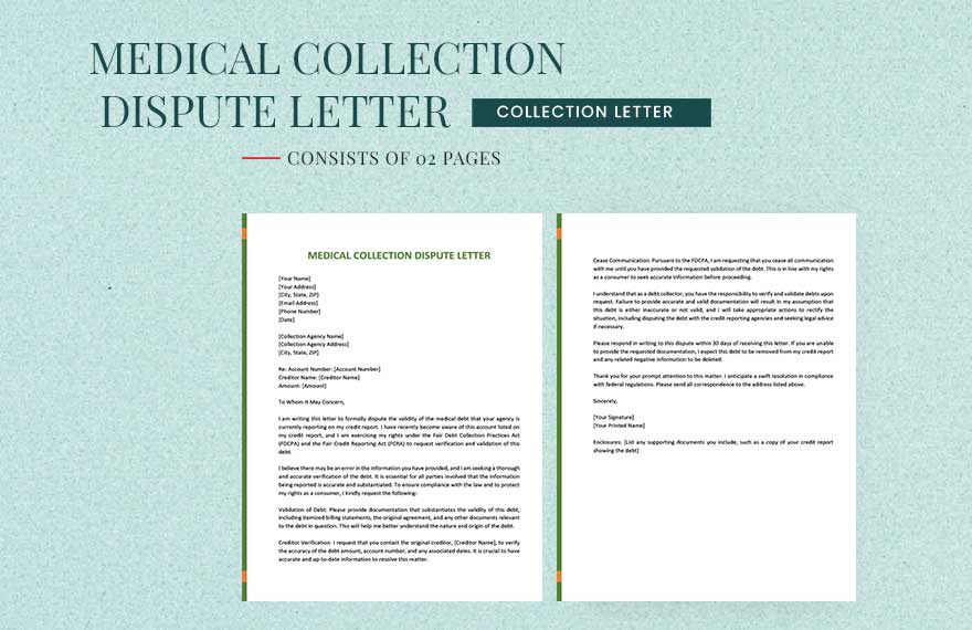 Medical Collection Dispute Letter